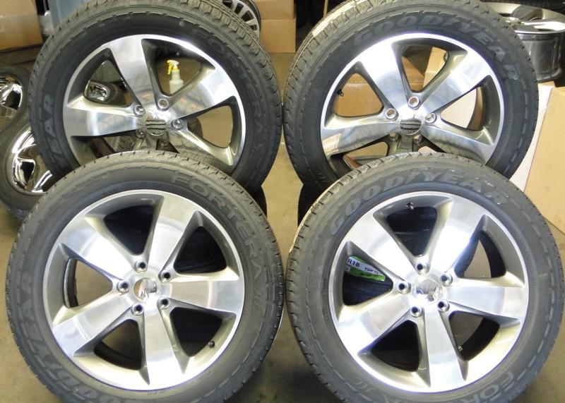 20'' jeep cherokee polished finish wheels rims oem brand new goodyear tires 