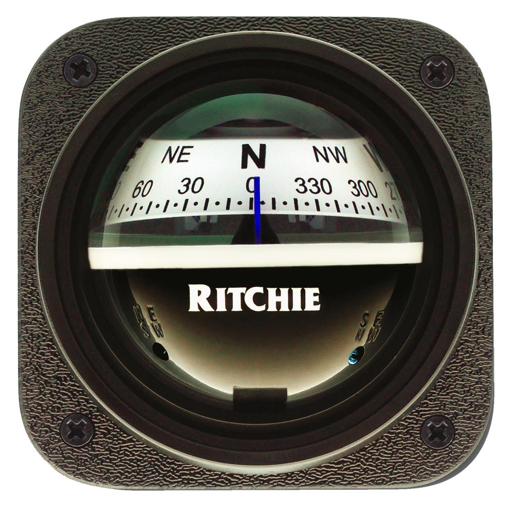 Ritchie v-537w explorer compass - bulkhead mount - white dial v-537w