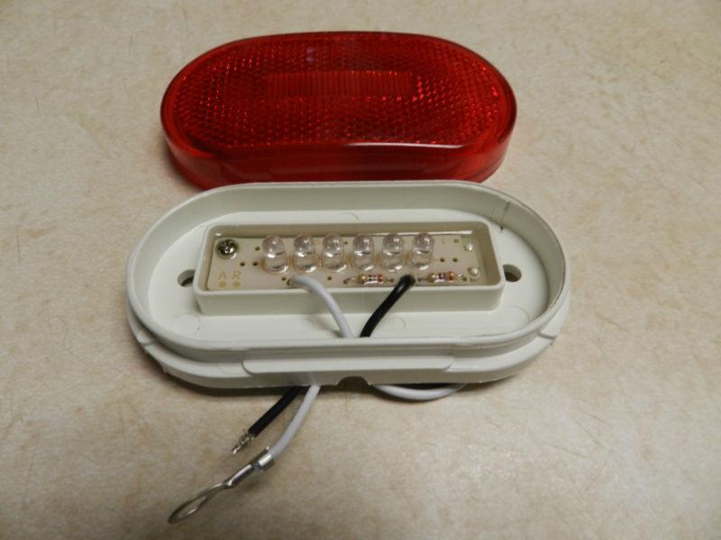 (1) red camper trailer rv light 6 led 2 x 4 surface mount clearance marker 