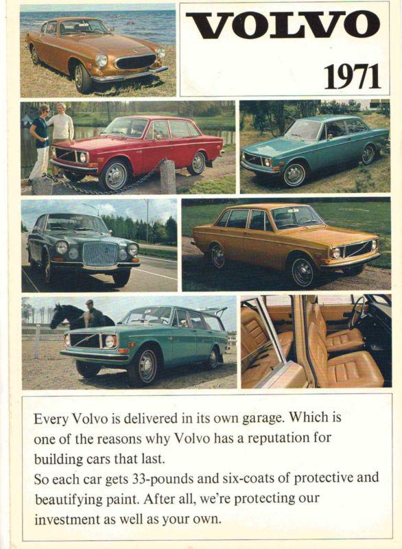 Volvo 1971 color, trim  & upolstery dealer original sales brochure catalog