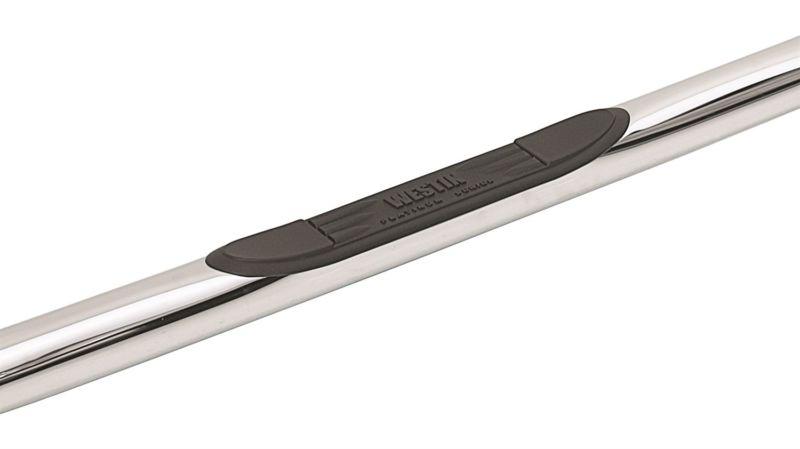 Westin 26-1400 platinum series; 3 in. round step bar; cab length