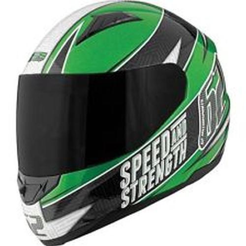 Speed&strength ss1100 62 motorsports full-face adult helmet,green/black,large/lg