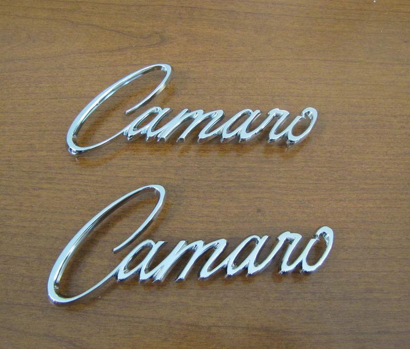 1968-69 camaro "camaro" front fender emblems, pair