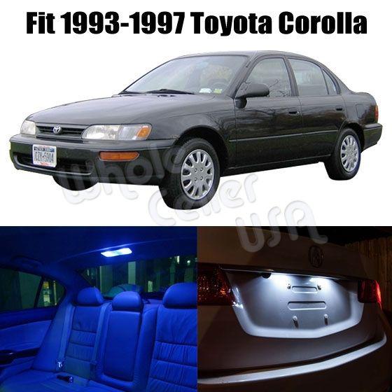 93-97 toyota corolla light package blue / white color interior led package kits