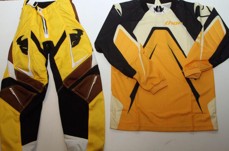 Thor motocross free shipping ktm yellow black jersey xs pants 20 4/5 youth kids