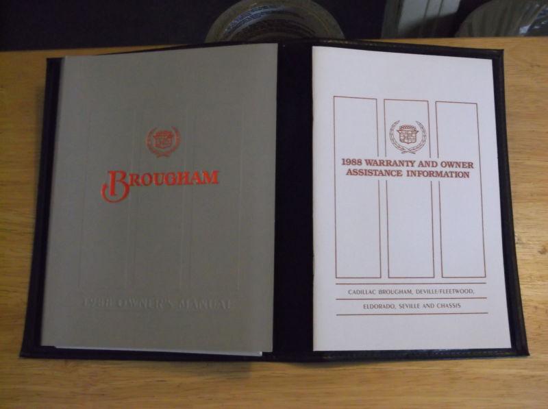 1988 cadillac brougham owner manual & warranty manual