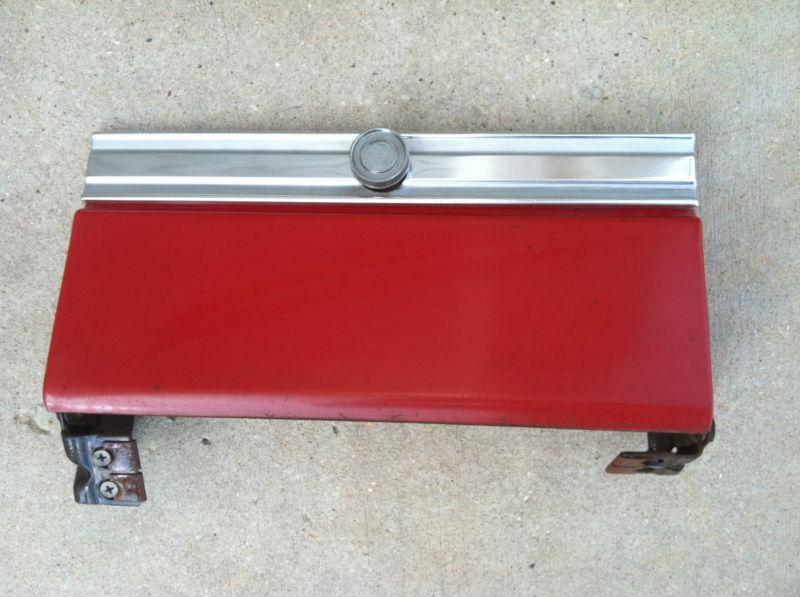 64 65 66 barracuda glove box door with hinges red & nice