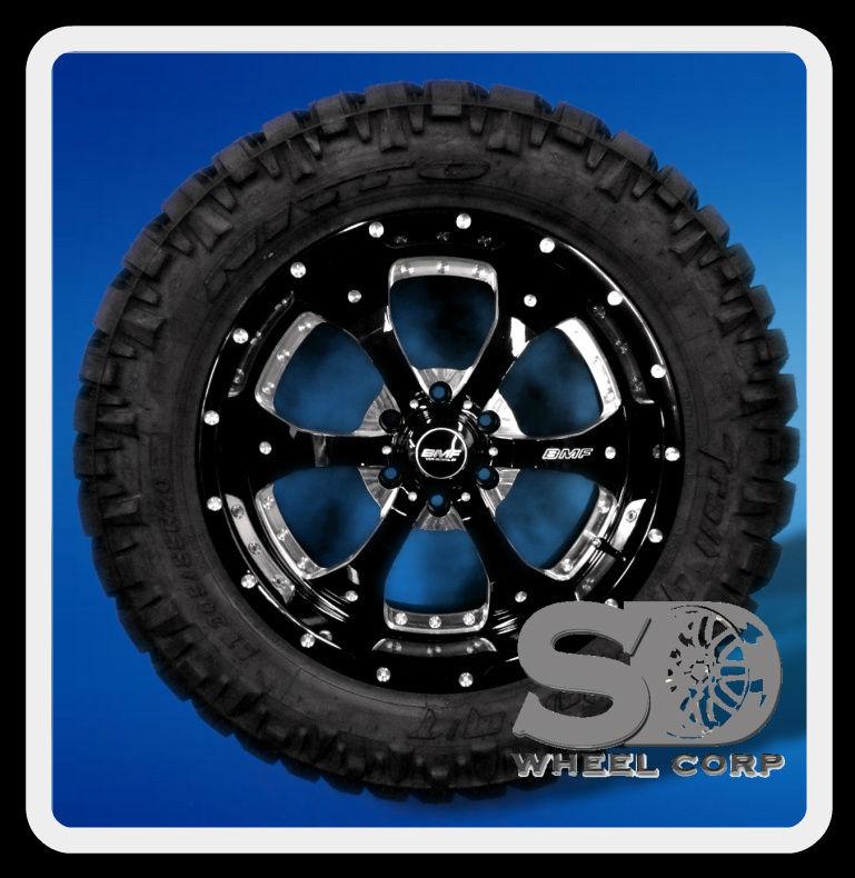 20" x 10" bmf novakane rims & 305/55/20 nitto trail grappler mt wheels tires