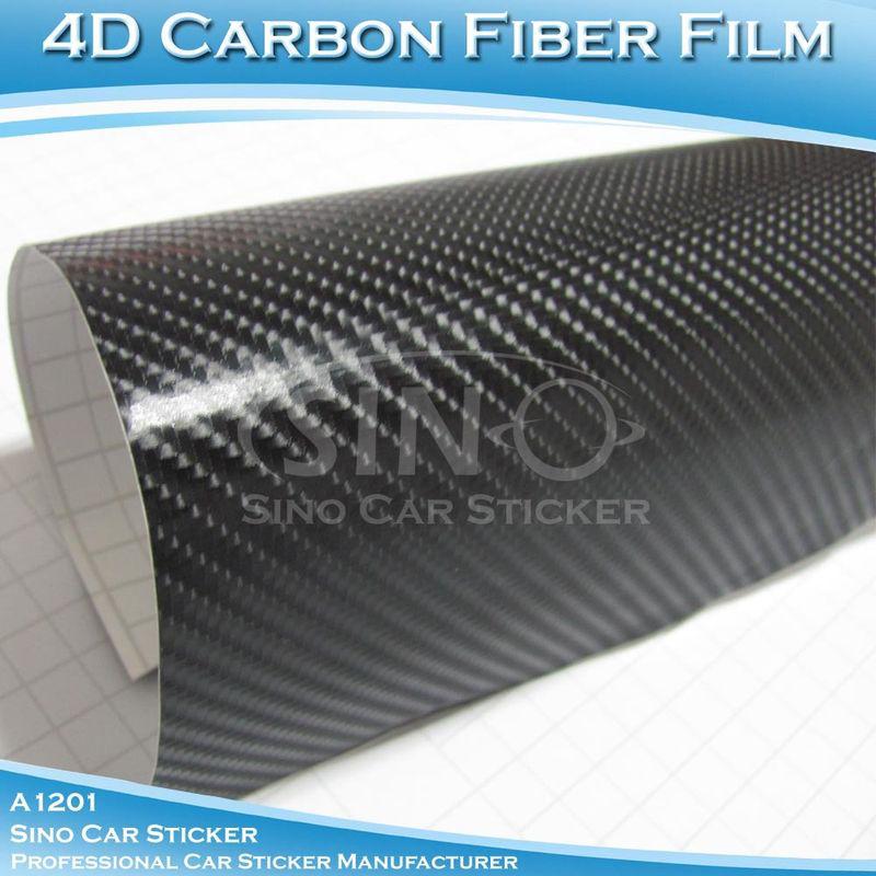 60x152cm black 4d carbon fiber sticker vinyl film roll for car body wrapping