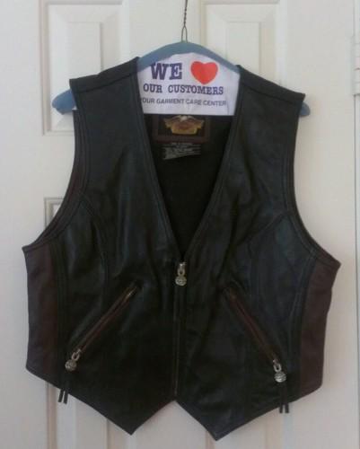 Harley davidson leather vest lg w