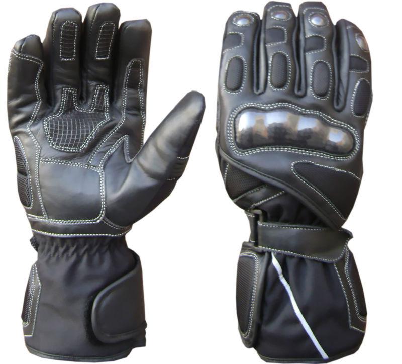 Motorcycle biker leather carbon kevlar textile gloves mbg-1002 size m.