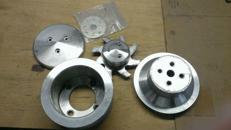 Billet aluminum march under drive pulley set for small block ford sbf