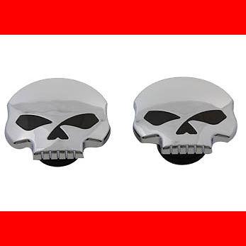 Chrome skull gas cap fuel cap set for 1996-1999 harley softail models