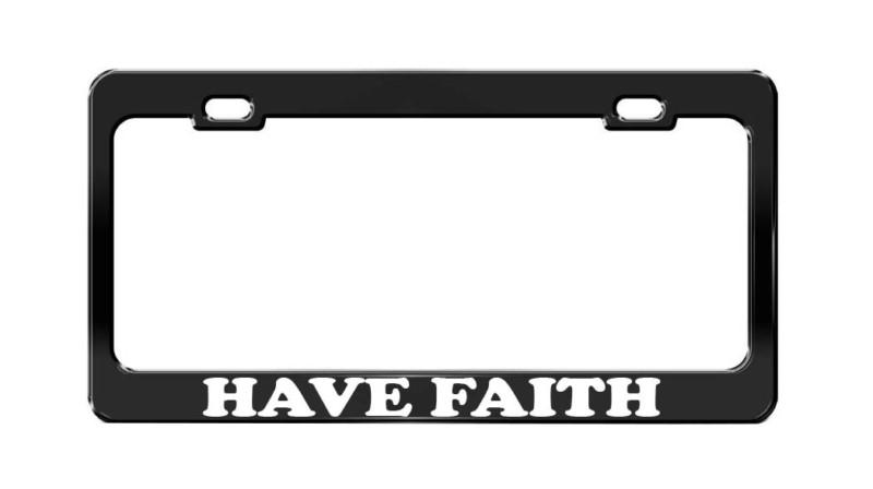 Have faith #1 car accessories black steel tag license plate frame