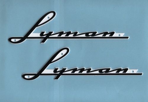 Lyman boat hull tags-new style font-for outboard models