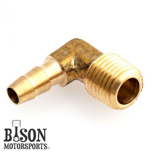 Elbow brass barb fitting 3/8&#034; hose x 1/4&#034; npt 90 oil tank hose air gas water