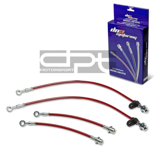 Celica gts/05-10 tc replacement front/rear ss hose red pvc coated brake line