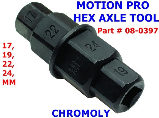 Motion pro hex axle tool 17 ,19, 22 ,24 mm chromoly part # 08-0397