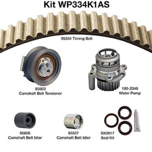 Engine timing belt kit with water pump-water pump kit w/seals dayco wp334k1as