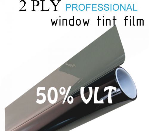 ﻿custom professional window tint film 2 ply 36&#034;x32ft roll 50% vlt black tinting
