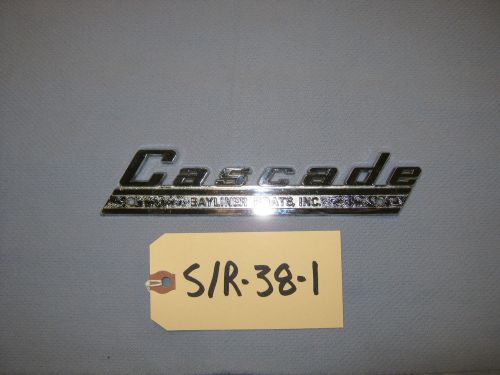 Bayliner cascade emblem, plastic 7 5/8 x 2 inches approx, lot s/r-38-1
