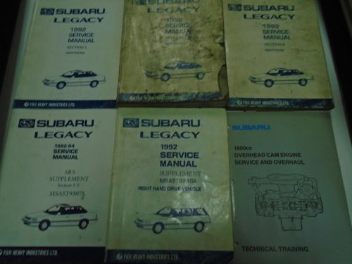 1992 subaru legacy service repair shop manual set factory oem books incomplete