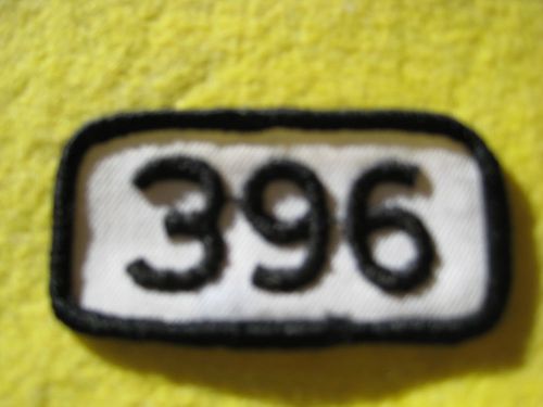 Vintage chevrolet 396 engine black white uniform patch 2 3/8&#034;x1 1/4&#034;