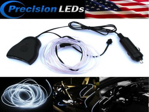 10ft flexible led strip el neon glow xenon white led wire with sound activated