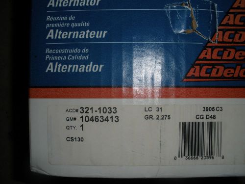 Acdelco 321-1033, gm 10463413 reman alternator