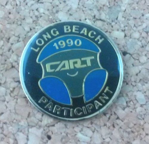 Vintage pin cart participant long beach 1990 indy car racing lapel hat pinback