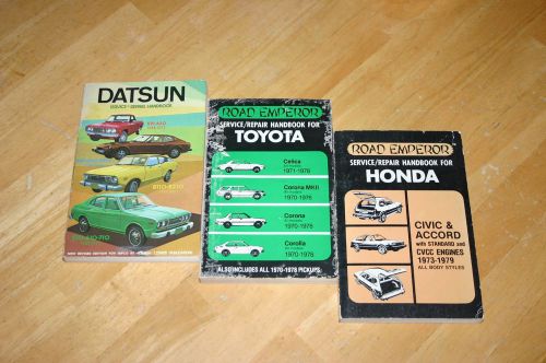 Toyota-honda-datsun service/repair hanbooks &#034;road emperor&#034; &amp; &#034;clymer&#034;