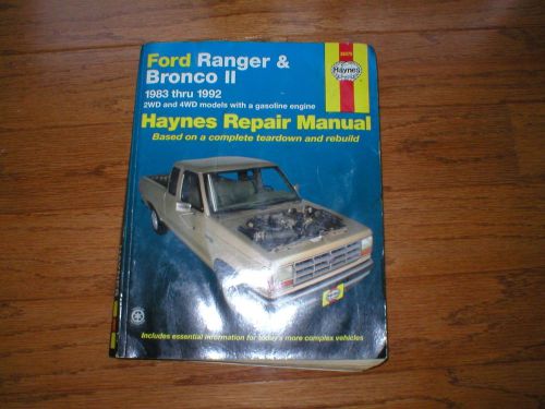Ford ranger &amp; bronco ii repair manual 83-92 haynes