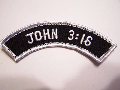 #0043 christian motorcycle vest patch john 3:16