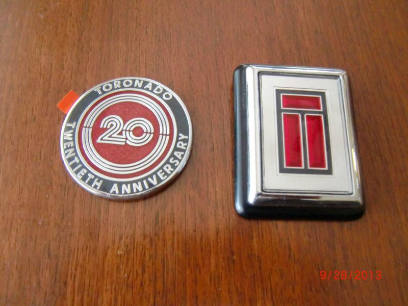 Oldsmobile toronado trunk lock cover and 20th anniversary badge emblem