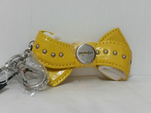 Mimco peek a bow key chain fob ring accessories yellow bnwt