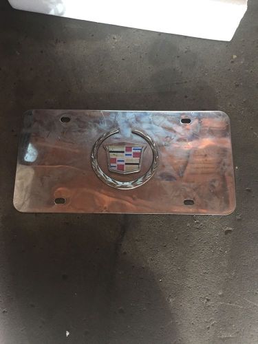 Cadillac front license plate frame stainless mirror
