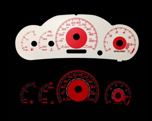 00-05 cavalier w/ rpm red indigo glow white gauges 00 01 02 03 04 05 (i-456)