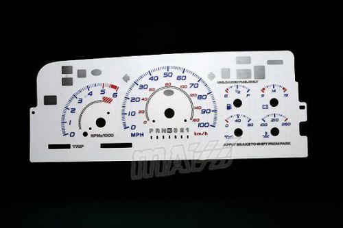 100mph white face euro glow reverse indiglo gauge new for 96-99 chevy suburban