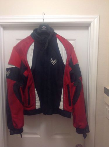 Frank thomas mens nylon motorcycle jacket red black white waterproof  padded xxl