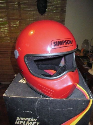 Vtg 80&#039;s.simpson.bandit motorcycle.darth biker helmet  7 1/4.nib.nos.new red usa