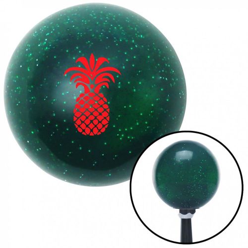 Red pineapple green metal flake shift knob with 16mm x 1.5 insertlever