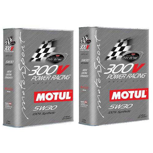 2x motul 104241 300v 5w30 synthetic power racing motor oil 2l can -4 liter total