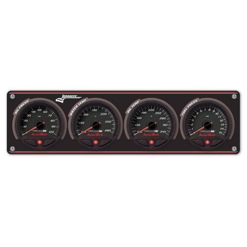 Longacre 44487 4 gauge aluminum panel with accutech wr smi gauges - op,wt,ot,fp