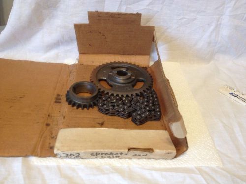 Ford, 302, timing chain and sprockets.  new old stock.  item:  3292