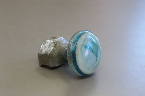 Vintage blue clear lucite chrome spinner suicide steering wheel knob turquoise