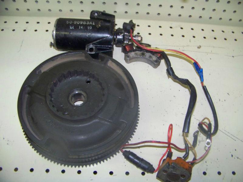 Mercury 18 20 25 hp flywheel starter rectifier alternator electric start system