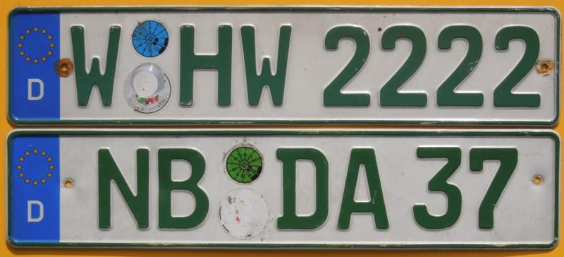 Two (2) green german euro license plate s volkswagen rabbit jetta audi a4 s4 bmw