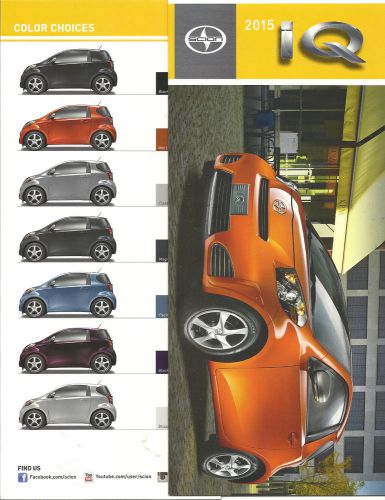 2015 scion iq brochure folder technical specifications—more brand new mint look!