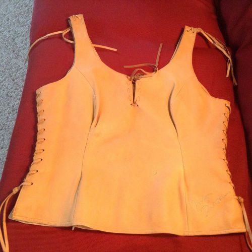 Harley davidson womens soft tanned leather vest size m/w new get ready sturgis