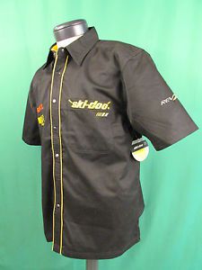 Team ski-doo racing shirt  xp-s brp mechanic shirt men&#039;s xl black &amp; yellow